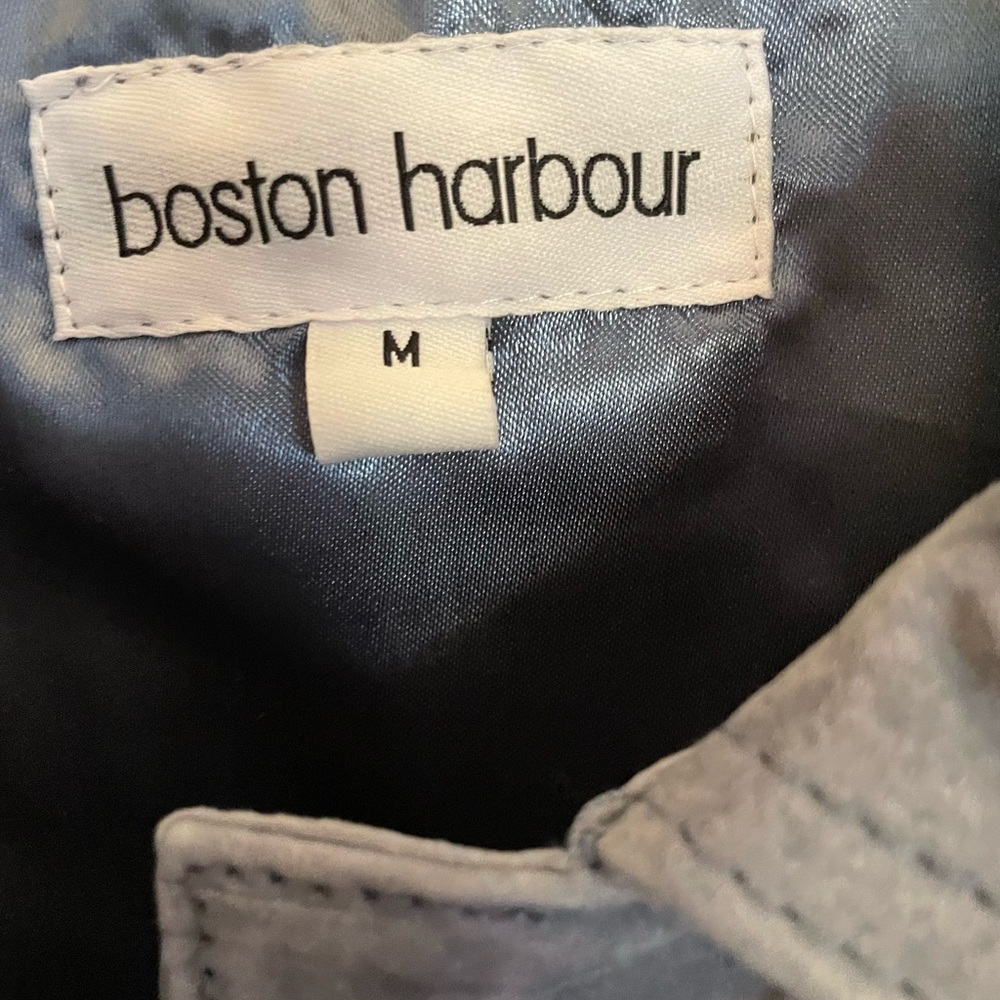 Heather blue/gray suede jacket NWT.